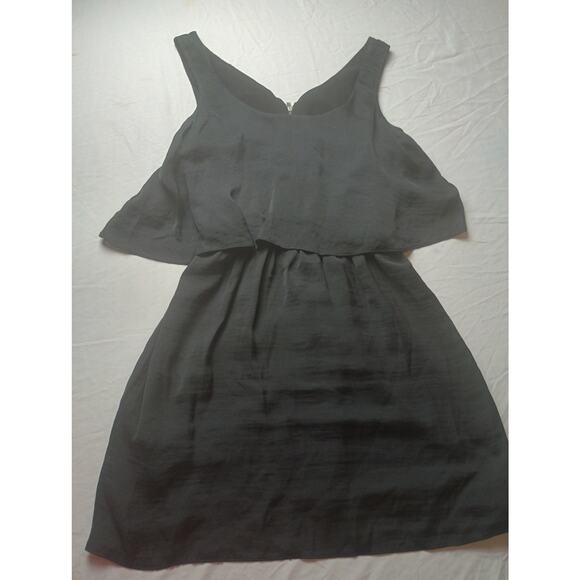 Bershka Black Satin Mini Dress Whimsigoth Sleeveless Tiered Women Size Large - Picture 1 of 5